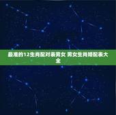 最准的12生肖配对表男女 男女生肖婚配表大全