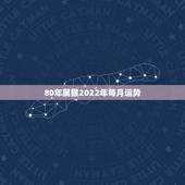 80年属猴2022年每月运势，1980年属猴人2022年运程