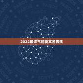 2022最洋气的英文名男孩，2023年最火小名男孩英文