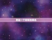 想起一个好听的网名，取个好听网名