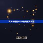 有关幸运的4个字的网名有诗意，四个字的网名有诗意并且要有动听的个性签名