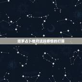 塔罗占卜他对这段感情的打算，塔罗牌占卜 问感情 该与他发展吗