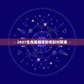 2027生肖属相年份年龄对照表，十二生肖岁数年龄表