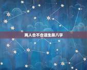 两人合不合适生辰八字，算两人的生辰八字