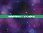 想给孩子取一个比较特别的小名，求求大家帮我儿子取个特别点的名字！