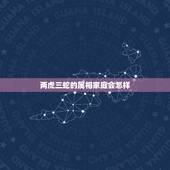 两虎三蛇的属相家庭会怎样，属虎跟属蛇相配吗