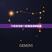 78年的马和71的猪属相婚配表，78年马和71的猪缘分怎么样