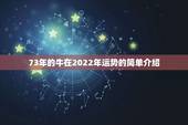 73年的牛在2022年运势的简单介绍