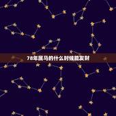 78年属马的什么时候能发财，1978年属马的人什么时候才有好运气