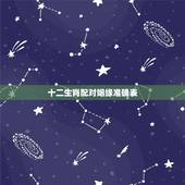 十二生肖配对姻缘准确表，最准的12生肖配对表
