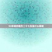 93年阴历腊月二十七生是什么属相，我出生于农历一九九三年腊月二十七，那