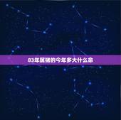 83年属猪的今年多大什么命，83年属猪什么命