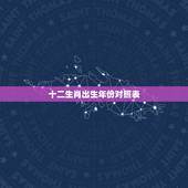 十二生肖出生年份对照表，十二生肖出生年份对照表是什么？