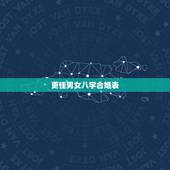 更佳男女八字合婚表，八字合婚速查表