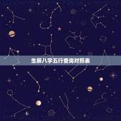 生辰八字五行查询对照表，免费生辰八字查询系统