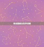 掌纹图解女右手详解，掌纹解析，女，右手