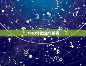 1963年出生年龄表，1987年虚岁对照表