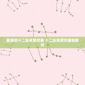 最准的十二生肖配对表 十二生肖男女最佳配对