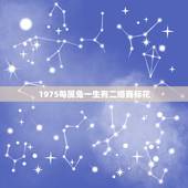 1975每属兔一生有二婚商标花，1977年属蛇一生有二婚