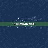 万年历生辰八字对照表，免费生辰八字查询系统