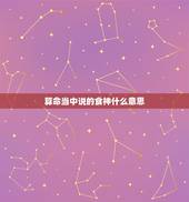 算命当中说的食神什么意思，指迷算命中所说的食神格八字是什么意思，什么叫
