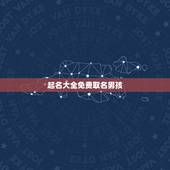 起名大全免费取名男孩，给男孩子取名字大全