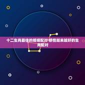 十二生肖最佳的婚姻配对 感情越来越好的生肖配对