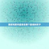 属蛇和属羊最忌生哪个属相的孩子，属蛇男和属羊女适合生个什么属性的孩子