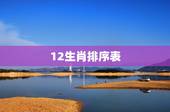 12生肖排序表，十二生肖中的排名