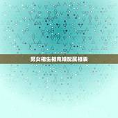 男女相生相克婚配属相表，属相婚配