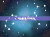 12月生肖运势早知道，农历2019年12月22日下午一点半生肖运势？
