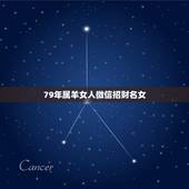 79年属羊女人微信招财名女，属羊带来好运微信昵称女士的我属羊起个发财的