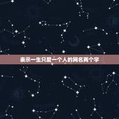 表示一生只爱一个人的网名两个字，此生只爱一个人的网名