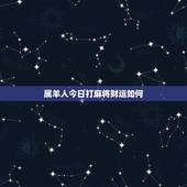 属羊人今日打麻将财运如何，属羊今日财运如何