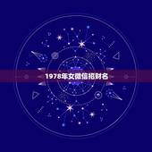 1978年女微信招财名，78年属马人微信名