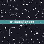 2012年属龙起名字大全免费，给2012年12月出生的男孩子起个名字？