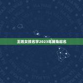 王姓女孩名字2023年属兔起名(取名方法和注意事项)