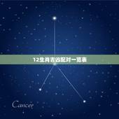 12生肖吉凶配对一览表，十二生肖是哪几个生肖