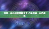测另一半的相貌超准免费 八字测另一半的相貌