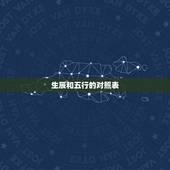 生辰和五行的对照表，生辰五行属性查询表