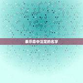表示命中注定的名字，形容命中注定的词语