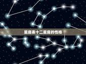 星座表十二星座的性格，星座表十二星座的性格