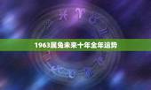 1963属兔未来十年全年运势，1963属兔人每月运势