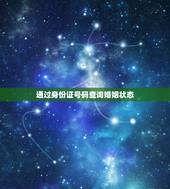 通过身份证号码查询婚姻状态，身份证号一键查询婚姻可以查一个人的婚姻状况