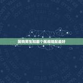 属狗男生和哪个属相婚配最好，属狗的男人和什么属相最配
