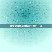 属兔宝宝男孩名字取什么好一点(推荐优美又有意义的名字)
