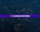 十二生肖出生年龄对照表，十二生肖年龄对照表