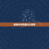 属相牛羊鸡是什么意思，属相牛羊相冲，是真的么？