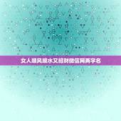 女人顺风顺水又招财微信网两字名，可以带来好运的微信名两个字
