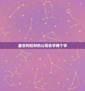 最吉利旺财的公司名字两个字，最吉利旺财的公司名字
